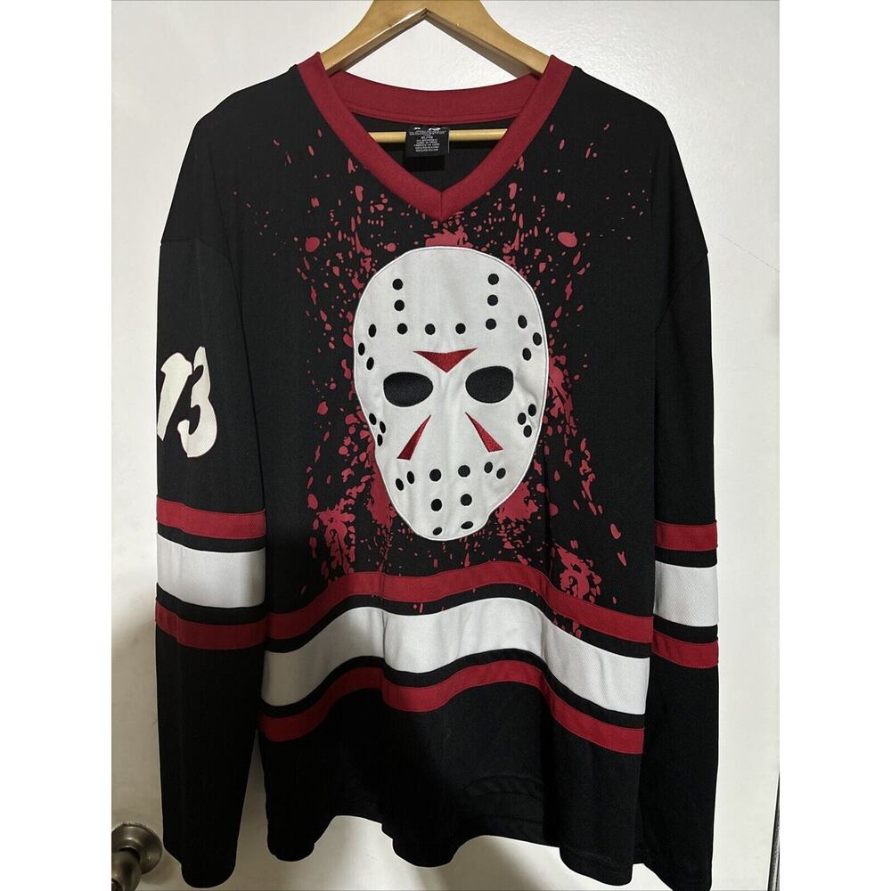 Friday The 13th Jason Voorhees Men's Hockey Jersey Size XL Shirt Horror Genre